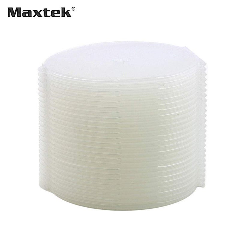Maxtek 50 Pack Clear Transparent Round Clamshell CD DVD Case, with Lock - Image 2